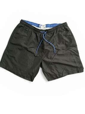 Trunks brandMen's Black Swim Trunks with Blue Drawstring XL